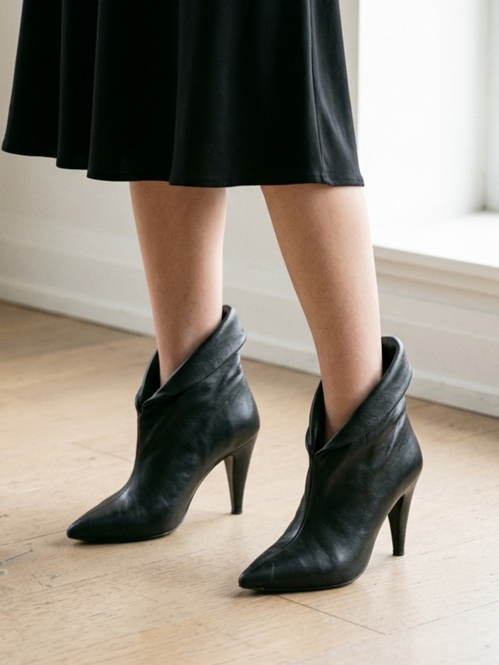 Iro Women's Black Pointed-Toe Ankle Boots